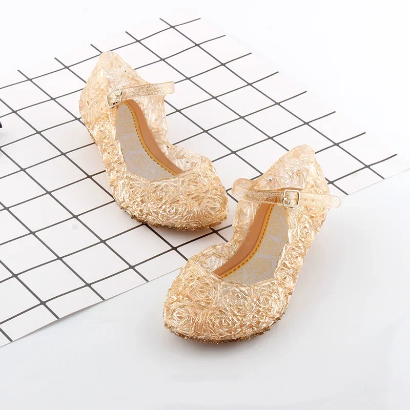 Color: Blue, Shoe Size: 4 - Elsa Princess Crystal Shoes for Girls 2024 New Fashion Kids Birthday Casual Sandals Shoes Baby Wedding Party Shoes