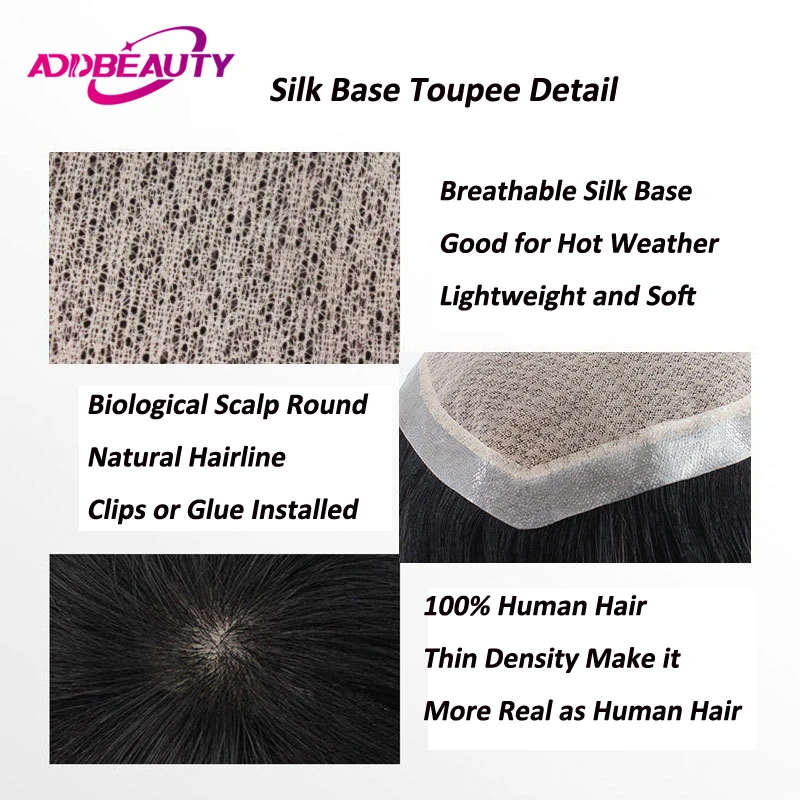 Toupee Color: 4R#, Toupee Density: 120%, Length: 6 inches - Silk Base Men's Capillary Prosthesis Swiss Lace PU Base Man Toupee 100% Remy Human Hair Wigs Straight Hair System Natural Hair