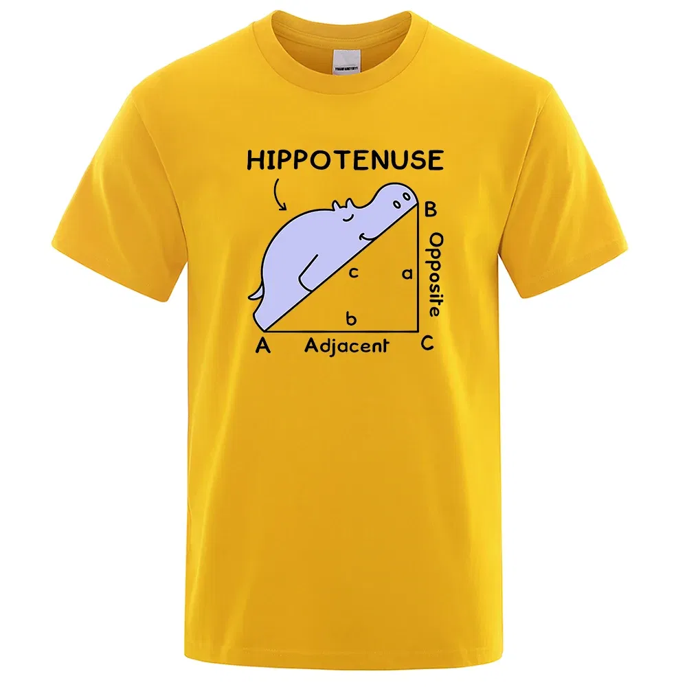 Color: ROYAL BLUE, Size: XXL - Hippotenuse Opposite Adjacent Funny Printed Men Women T Shirts Trigonometric Functions Cotton Short Sleeve Streetwear T-shirt