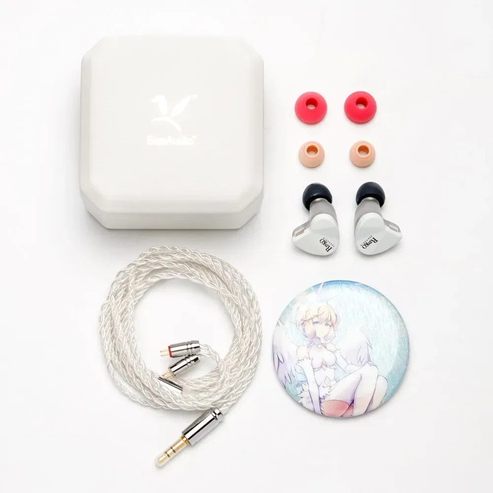 Color: Red - SeeAudio x Z Review White Rinko Hybrid Earphone 1DD+1Planar In-ear Monitors HiFi Wired Headphone J-POP Music Earbuds 2Pin 0.78