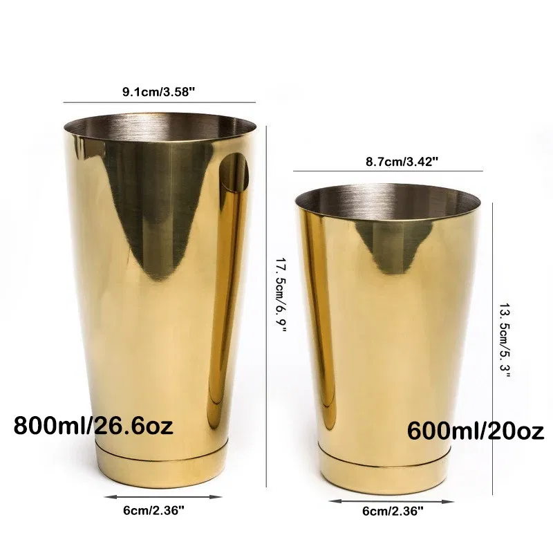 Color: Rose Red - Stainless Steel Boston Shaker Bar Shaker with different Surface Finish -2 Piece Cocktail Shaker, 15-Ounce and 25-Ounce
