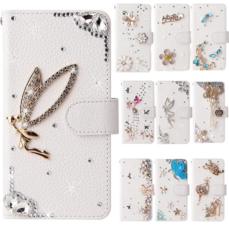 Color: Fluorescent Green, Material: Microfiber - Flip Glitter Case For Samsung Galaxy S25 Ultra S24 FE S23 S22 S21 S20 Plus A35 A55 A16 A14 A15 A34 A54 Leather Cover Case