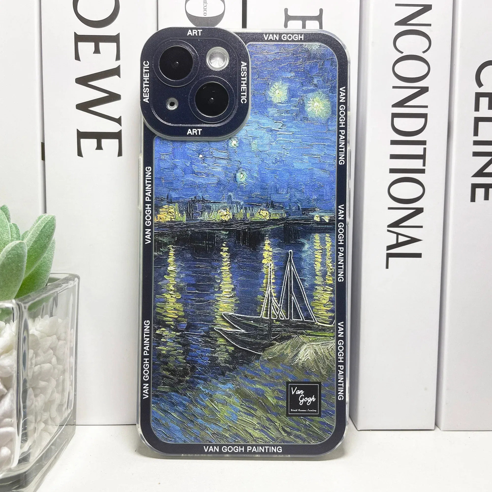 Color: Brown, Material: Silicon - Van Gogh Art Aesthetic Phone Case For iPhone 16 15 14 13 12 11 Pro Max Mini XS X XR SE 8 7 Plus Sunflowers The Starry Night