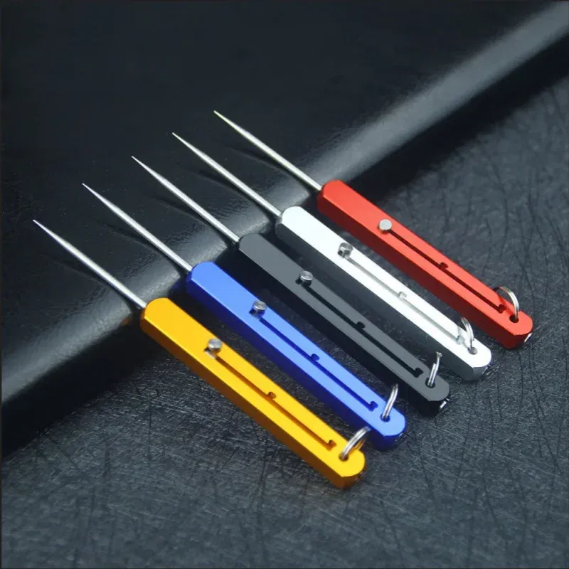 Color: Red - Rectangular Telescopic Integrated Toothpick And Tooth Picking Tool, Multifunctional Single Head Fruit Pick Toothpick