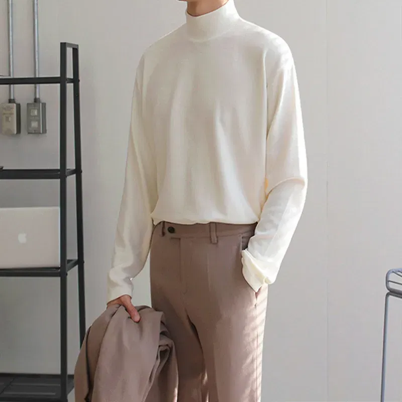 Color: green, Size: 4XL - Yasuk Spring Autumn Winter Solid Casual Plush Turtleneck Men's Loose Bottom Double Faced Velvet Sweater Simple Warm BigSize