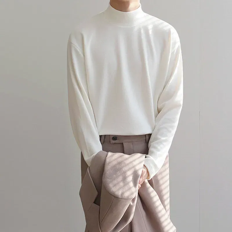 Color: green, Size: 4XL - Yasuk Spring Autumn Winter Solid Casual Plush Turtleneck Men's Loose Bottom Double Faced Velvet Sweater Simple Warm BigSize