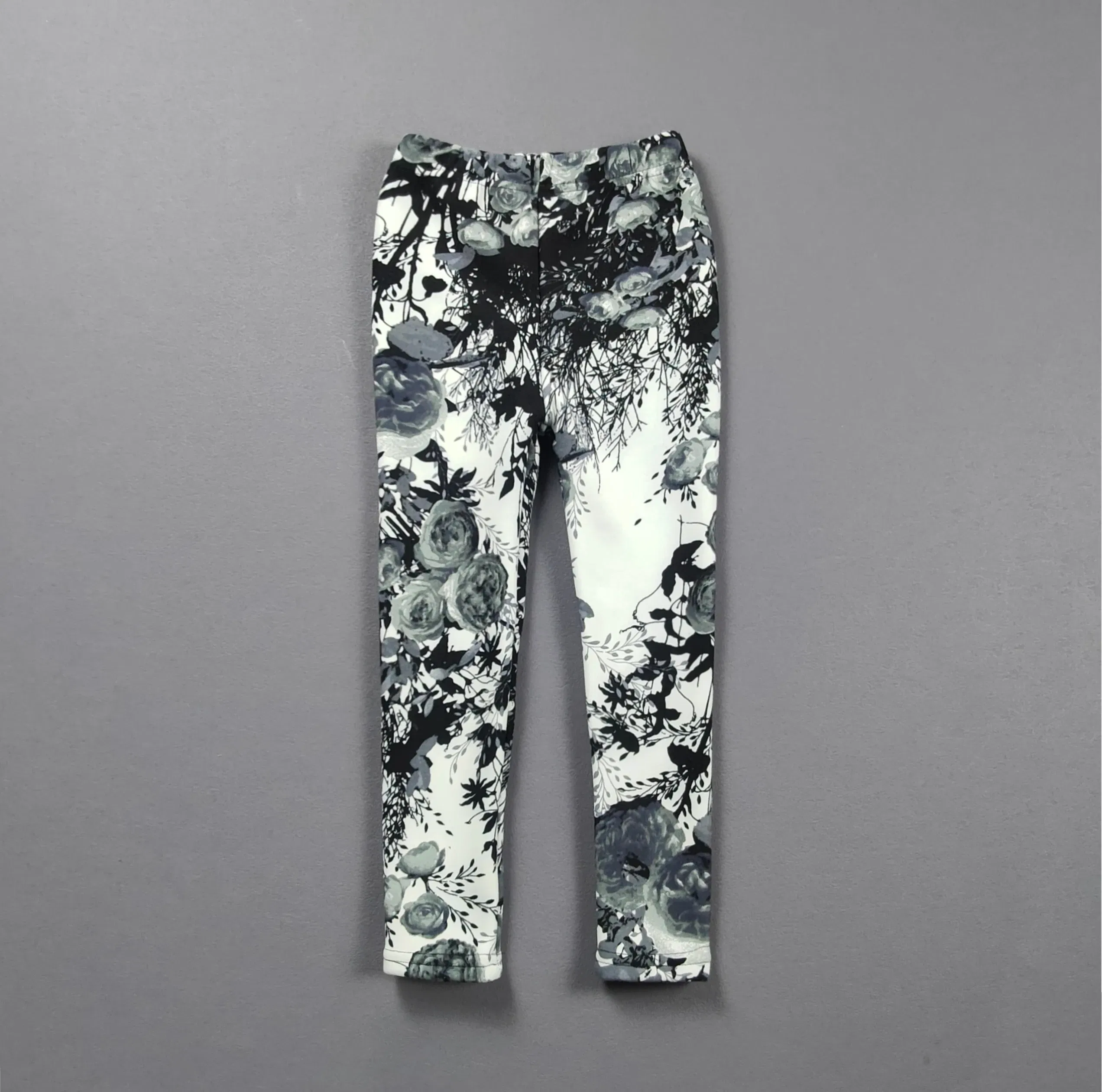 Color: Lavender, Kid Size: 4T - 2-11Y Girls' Pants Autumn and Winter Slim Fit Warm Bottom Pants Thickened Velvet Printed Children's Pants Baby Casual Pants