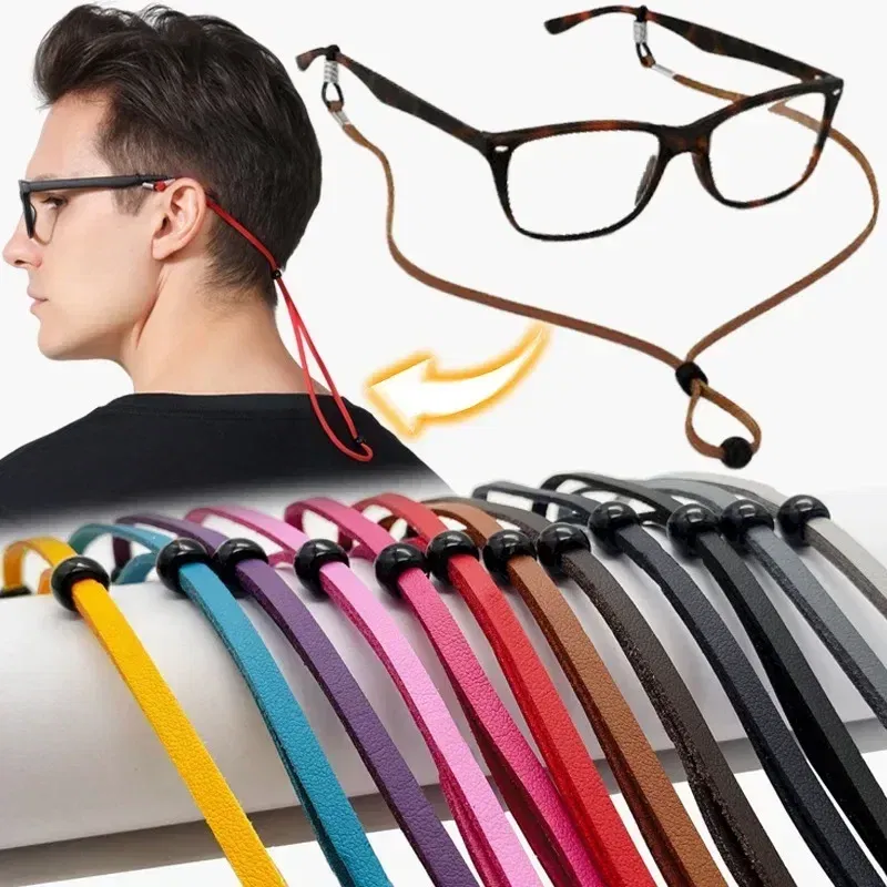 Color: green, Ships From: CHINA - Men Leather High Quality Anti-slip Sunglasses Lanyard Strap Eyeglass Reading Glasses Chain Cord Holder Glasse Necklace Unisex
