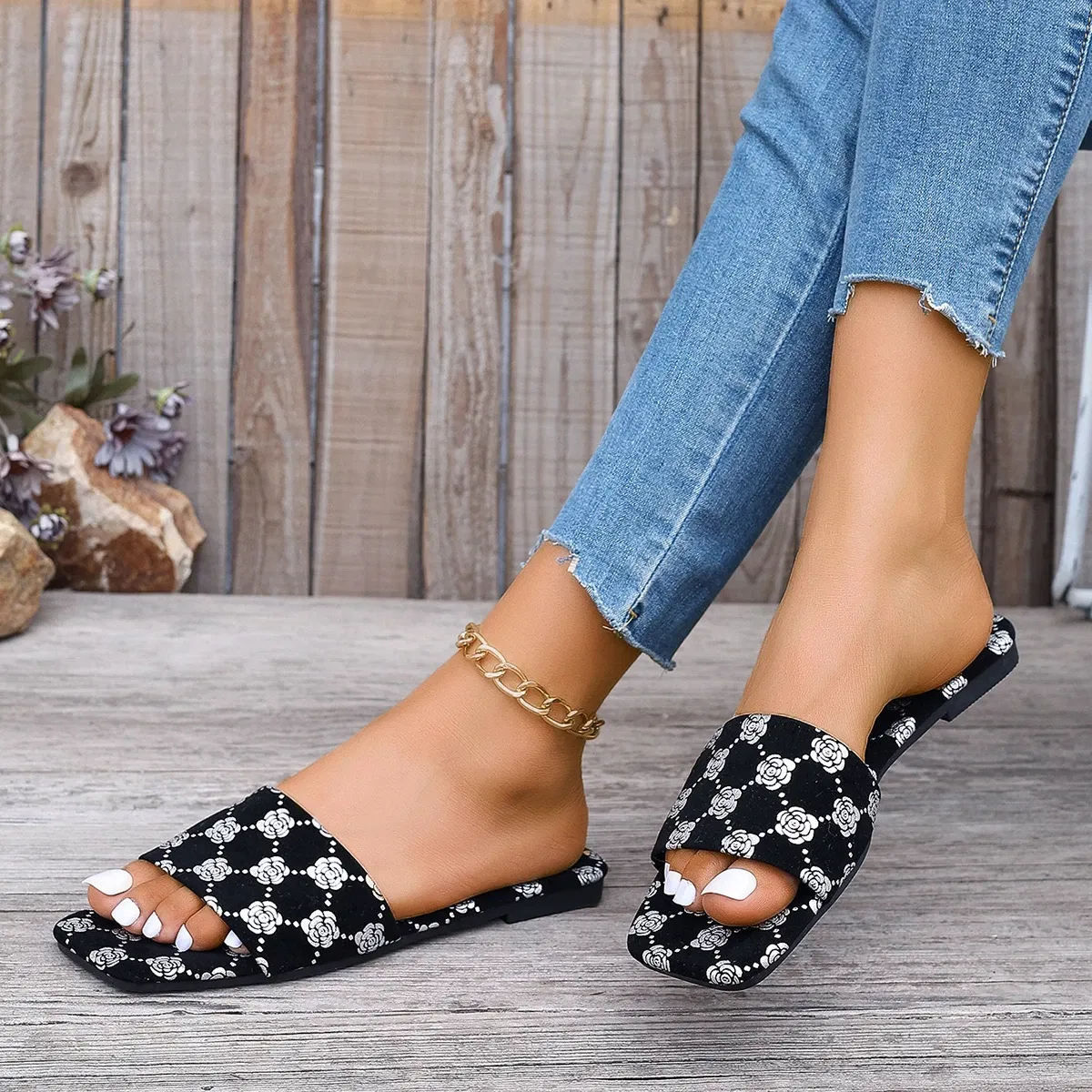 Color: Silver, Shoe Size: 39 - Women Slippers 2024 New Summer Sandals Slide Platform Casual Open-toe Fashion Slipper Casual Shoes Slides Women Zapatos De Mujer
