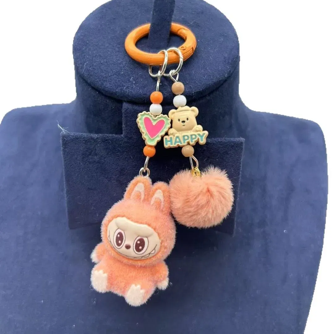 Color: Red, Ships From: CHINA - Mini cloth keychain kawaii three-dimensional cartoon creative car phone pendant bag hanging children's day gift