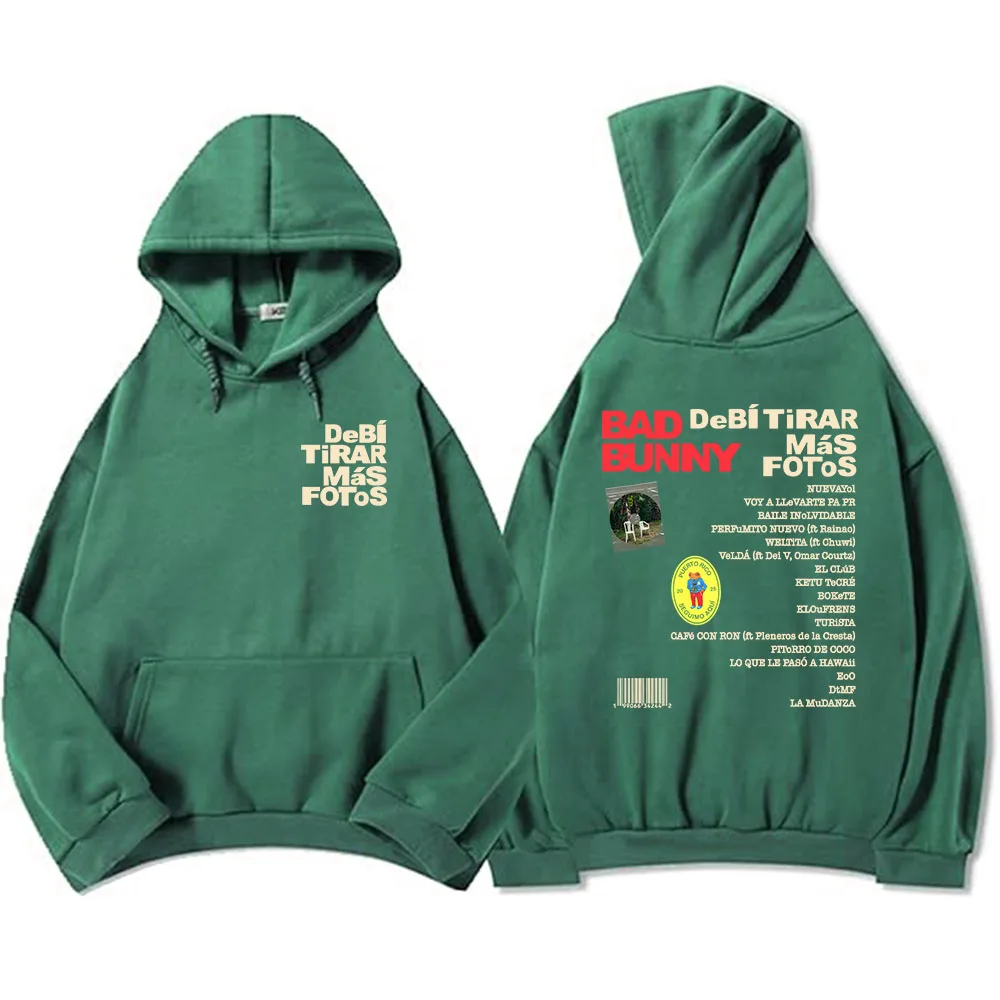 Color: Dark Grey, Size: L - Unisex Streetwear Bad Bunny DTMF Hoodies 2025 New Album Deb? Tirar Más Fotos Printing Sweatshirts Winter Comfortable Male Hoodie
