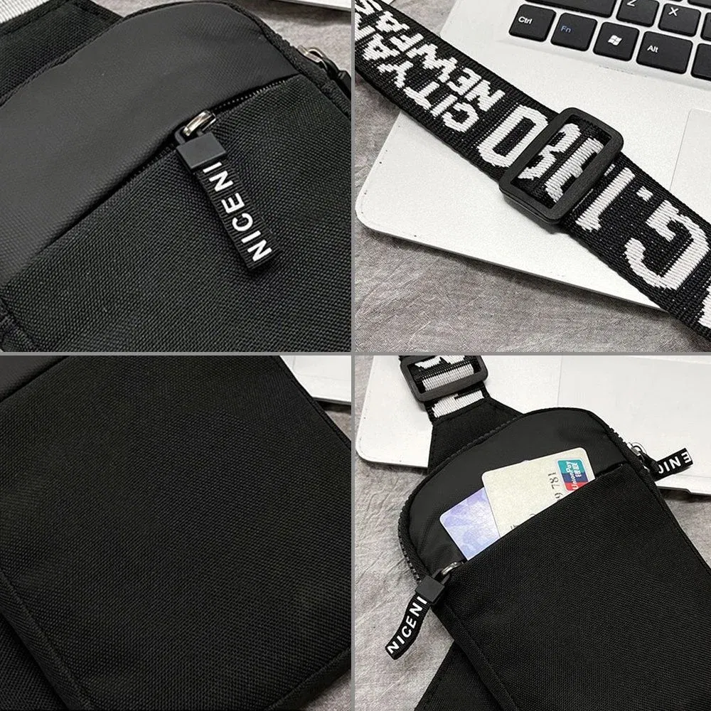 Color: ROYAL BLUE - Sports Chest Bag Men Small Mobile Phone Messenger Bags Waist Bags Multi-Function Carry-on Bag Engrave Image Initial Name Patter
