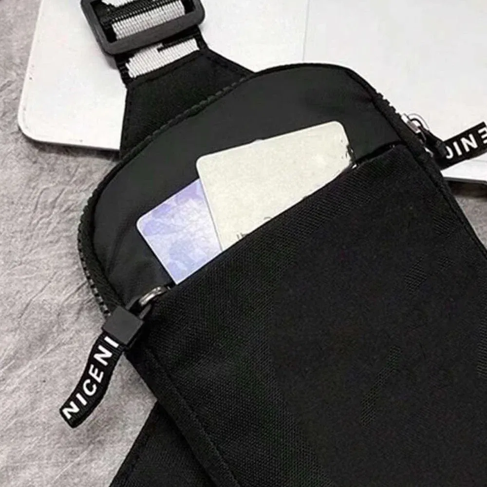 Color: ROYAL BLUE - Sports Chest Bag Men Small Mobile Phone Messenger Bags Waist Bags Multi-Function Carry-on Bag Engrave Image Initial Name Patter