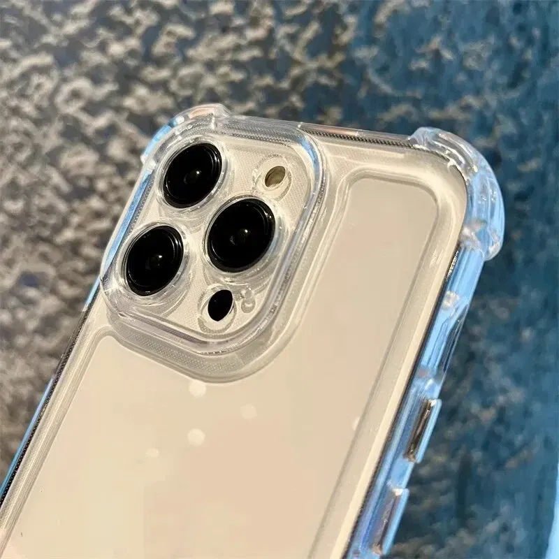 Material: Microfiber, Color: Clear - Vanuoxin Luxury Shockproof Case for iPhone 15 14 13 12 11 Pro Max with Electroplat Button Bumper Phone Back Cover Clear & Black