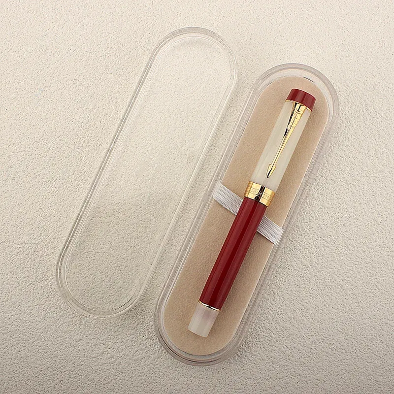 Color: PURPLE, Nib Size: EF - JINHAO 100 Centennial Fountain Pen Resin Gold Clip Nib EF F M Students Pens Business Stationery School Office Supplies PK 9019