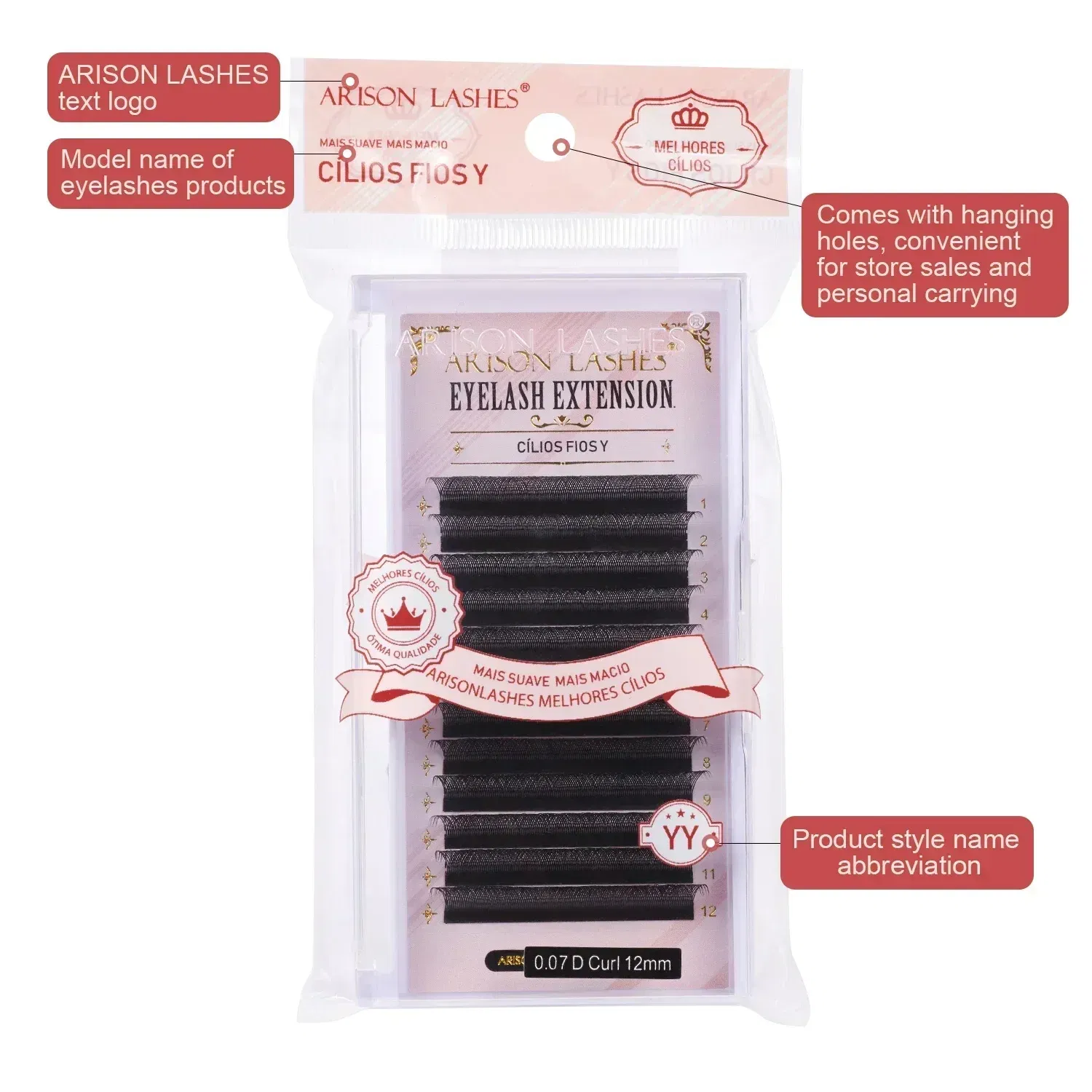 Color: Brushed Slate, Curl: D, Thickness: 0.07mm, Length: 11mm - ARISON YY Lashes and 3D/4D/5D W Shape Lashes Brasileiro Premade Volume Eyelashes Extension Soft Thin Easily Grafting Extension