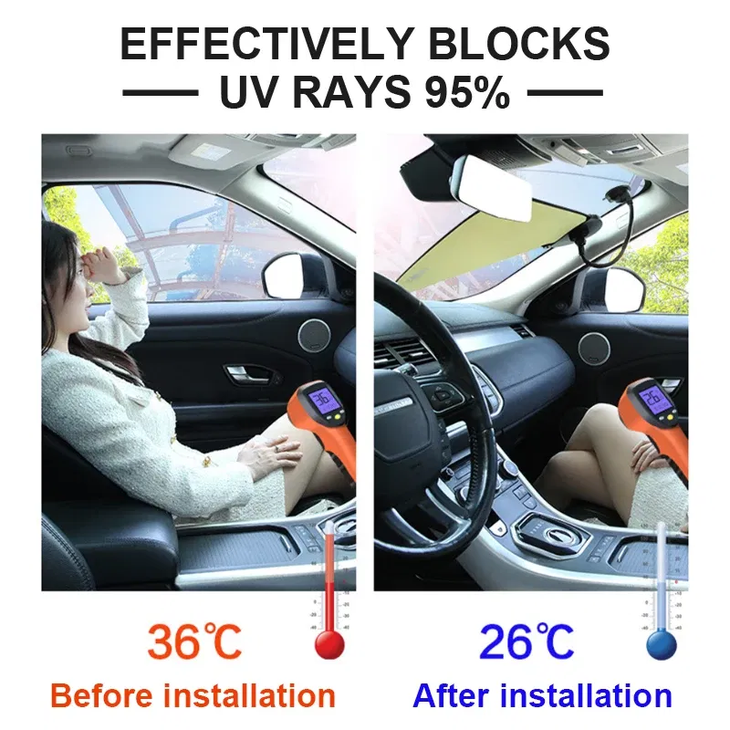 Color: Green - BLALION Car Side Window Sun Shade UV Protection Adjustable Suction Cup Sunshade Summer Foldable Sun Protection Heat Insulation