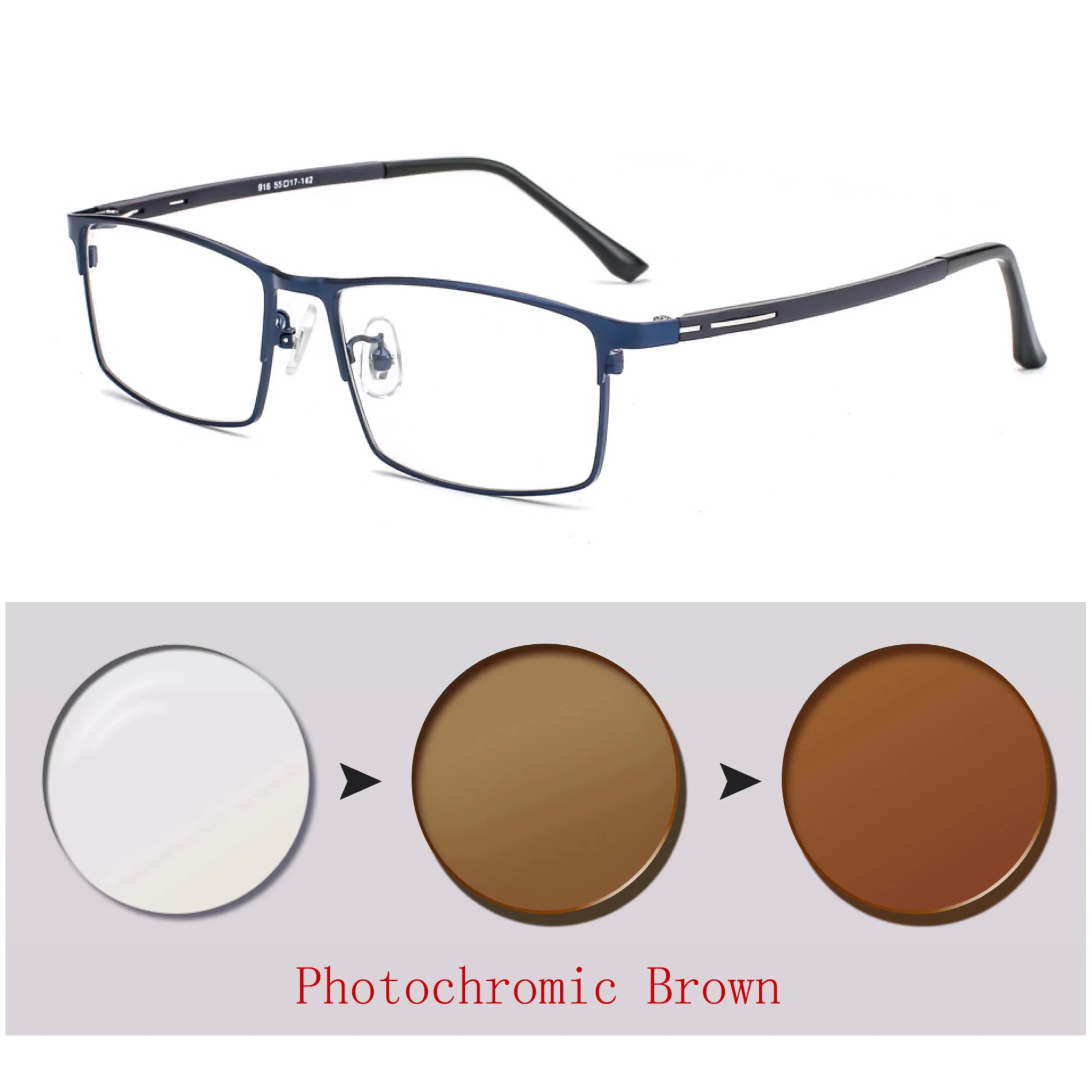 Frame Color: Blue, Ships From: CHINA, Eye Prescription: +75 - Photochromic glasses Men's reading glasses Finished glasses Student myopia glasses 0 + 0.5 + 1 + 1.25 + 1.5 + 1.75 + 2
