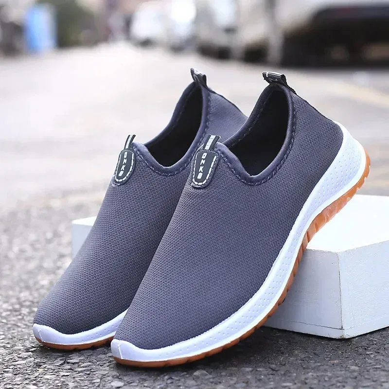 Color: Beige, Shoe Size: 41 - 2022 Leisure Sports Cloth Shoes Men's Mesh Breathable Soft Sole Running Shoes