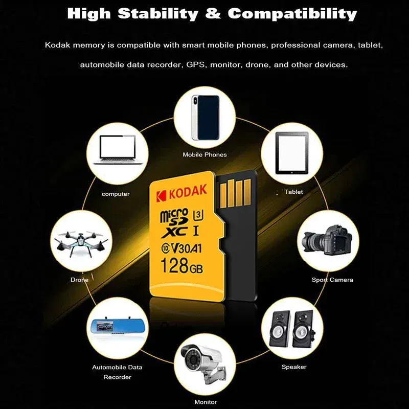 Capacity: 64 GB - KODAK Micro SD Card Driving Recorder 64GB Memory Card For Mobile Phone PC Earphone Speaker HD Camera