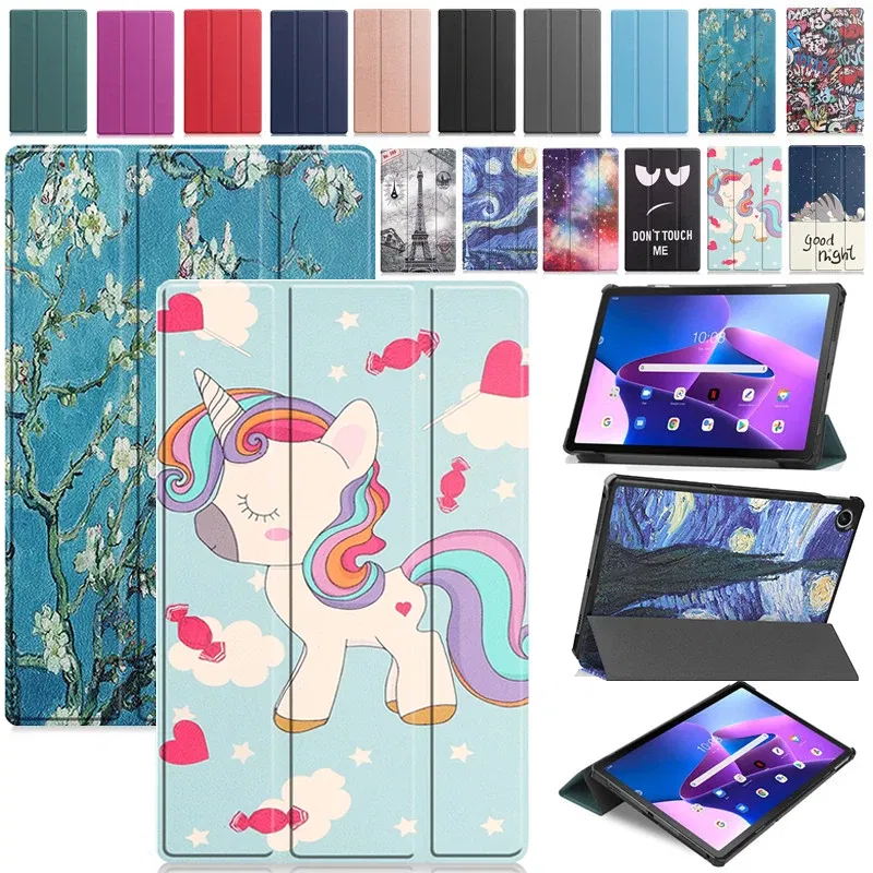 Color: SKY BLUE, Size: Thirteen, Ships From: CHINA - For Lenovo Tab M10 HD 2nd Gen Case TB-X306F X306X Tri-Fold Stand Wake/Sleep Magnetic Protective Shell PU Leather Tablet Cover