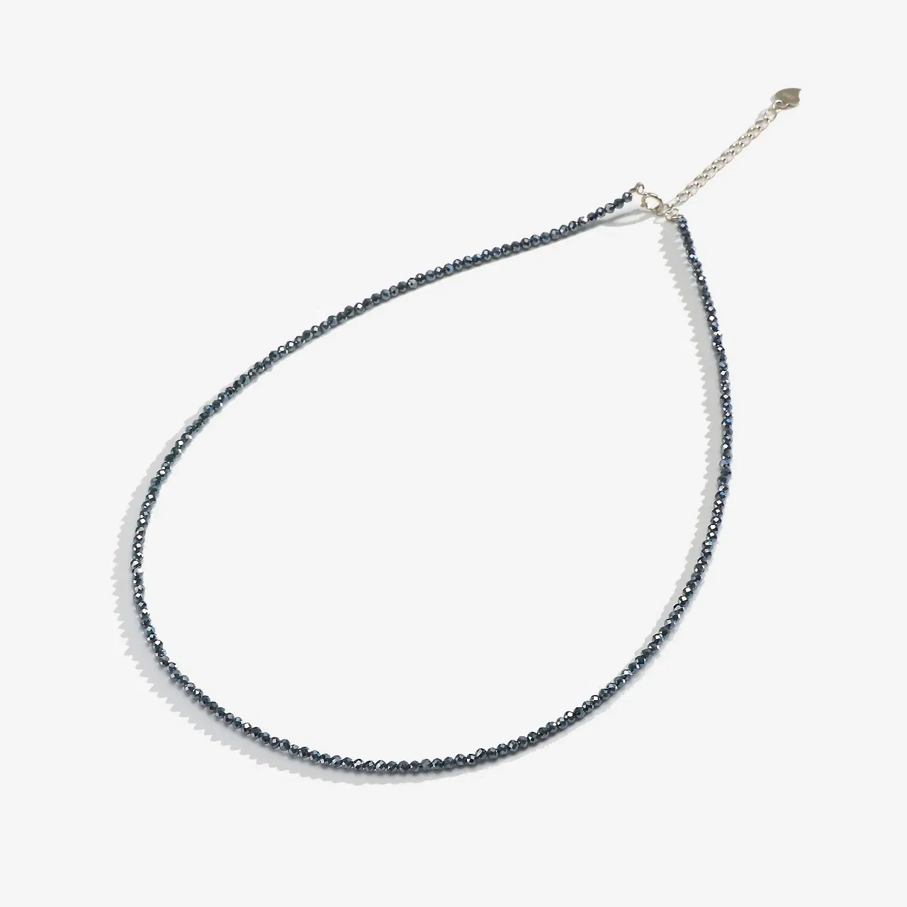 Gem Color: GRAY, Length: 40cm - Natural Stone Necklace Spinel/Lapis Lazul/Amazonite/Amethy/Tourmaline/Amethyst  Ketting 2MM Silver 925 Jewelry for Collier Femme