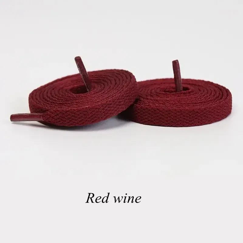 Color: wine red, Ships From: CHINA, Length: 160cm - 1pair Flat Shoelaces Classic Shoe Laces Fit Fashion Solid Sports Shoelace Casual Unisex Shoe Strings Shoe Accessories