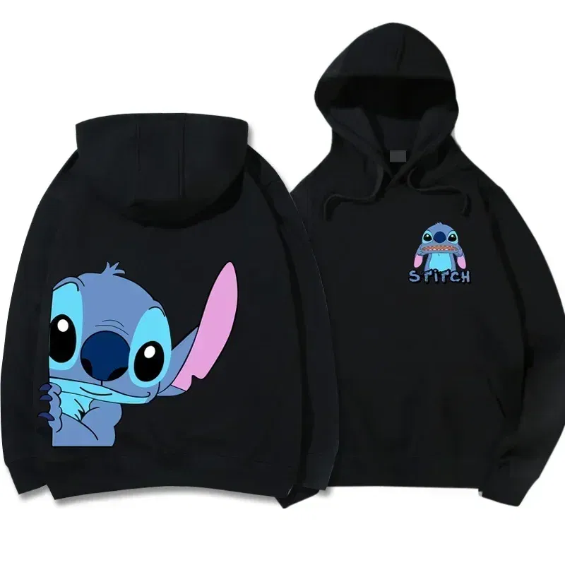 Color: Pink, Size: 7T - Disney Hoodie Fashion Stitch Angel Monster Letter Cartoon Sweatshirt Pullover Cute Harajuku Unisex Women's Pocket Top