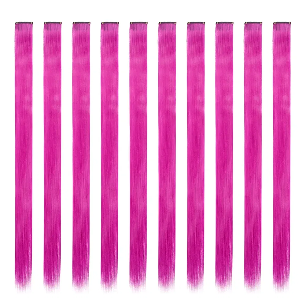 Color: #22, Stretched Length: 22inches, Ships From: CHINA - Synthetic 10 Pcs Straight Hair Extensions Clip in Hairpieces 22 Inch Hightlight Colorful Hair for Women Party Cosplay Gifts