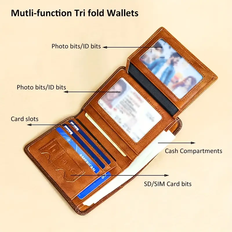 Genuine Leather Rfid Blocking Wallets