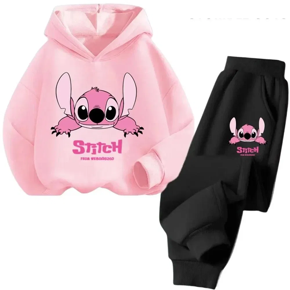 Color: Ivory, Kid Size: 4 - Children Hoodies Stitch Kawaii Fashion Pullover Sweatshirt Anime Trucksuit Manga Cartoons Girls Boy Kids Autumn Casual Clothes