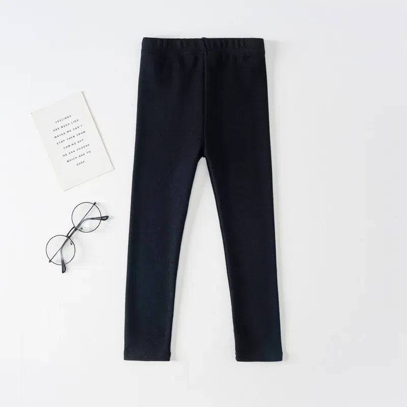 Color: Gold, Kid Size: 7 - Girls' Leggings Spring And Autumn Style 95 Cotton Female Baby Elastic Pants Children's Slim outer Wear Pants