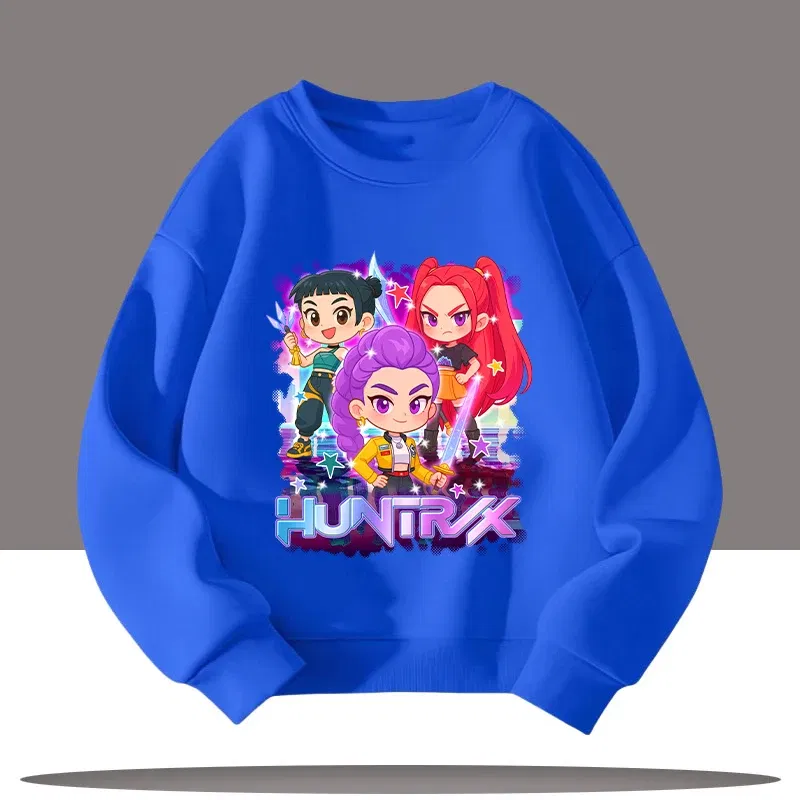 Color: Khaki, Kid Size: 10 - K-pop Demon Hunters New Children's Round-neck Sports Shirt with Cartoon Print - 3-12 Years Old Cute Girl Casual Top