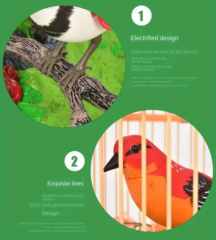 Very Long Product Description: Bring home the charm and liveliness of a parrot with the Electric Simulation Bird, an interactive and voice-activated parrot designed to provide fun and entertainment for teens and adults alike. This battery-powered companio