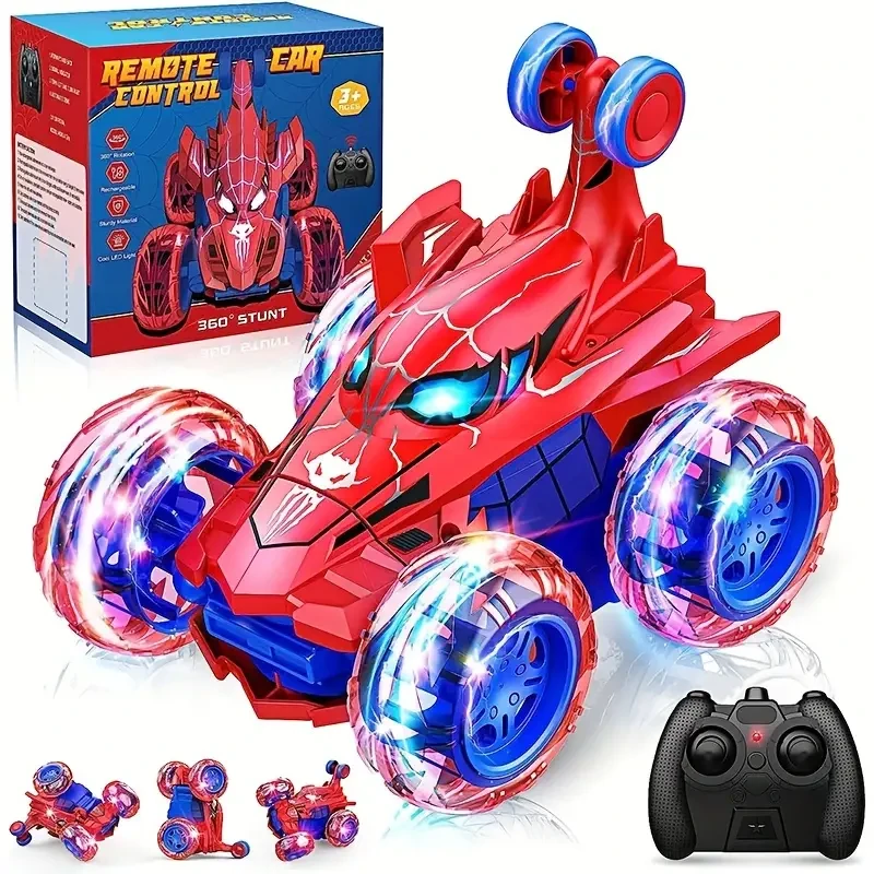 Remote Control Stunt Car Toy with LED Wheels - 360