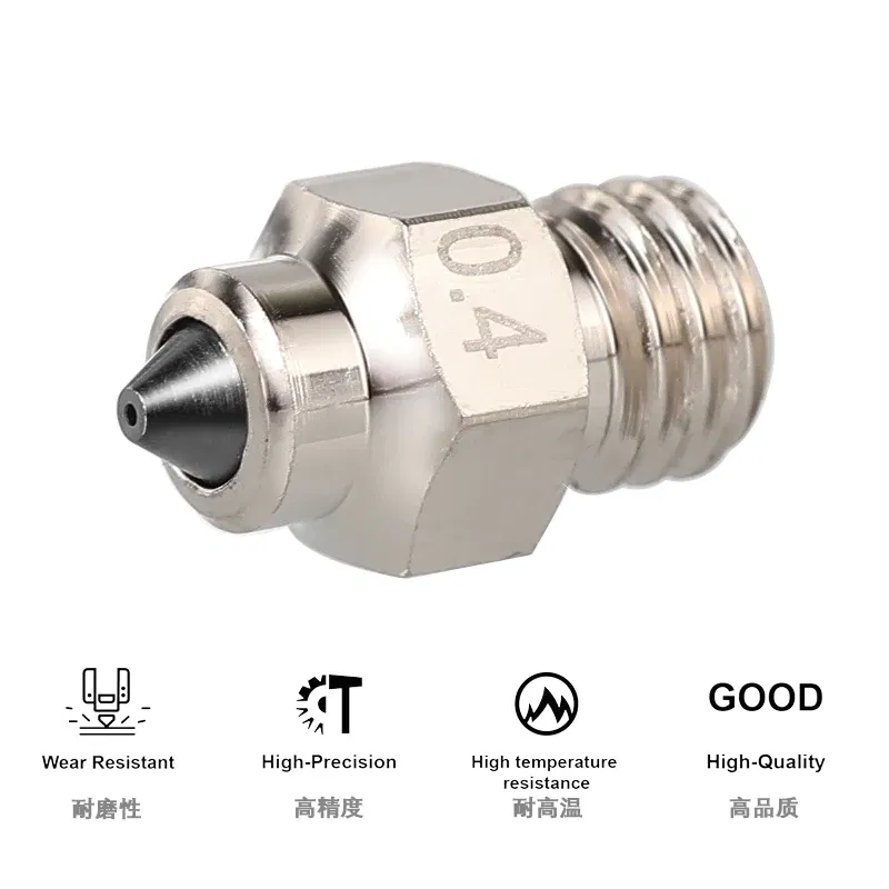 Color: Red, Size: 0.8mm - Mellow DLC Hardened Steel & Copper Wear Resistant Bimetal HC Nozzle For V6 / Volcano /Mk8 Hotend Neptune4 K1 Nozzle 3D Printer