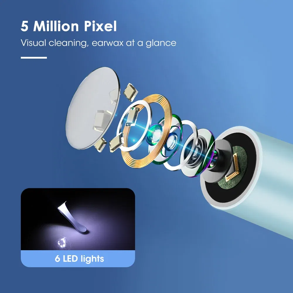 Color: multi - Visual Ear Cleaner With Camera 6 LED Lights 4.0mm Lens Ear Wax Removal Tool ?‹500W Pixel Camera Take Video 500W HD Earpick Gifts