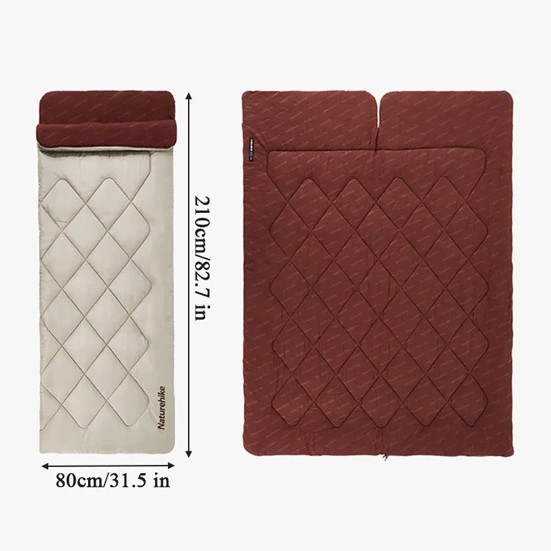 Color: PURPLE, Ships From: CHINA - Naturehike Sleeping Bag Ultralight Waterproof Cotton Sleeping Bag Portable Spliceable Outdoor Hiking Travel Camping Sleeping Bag