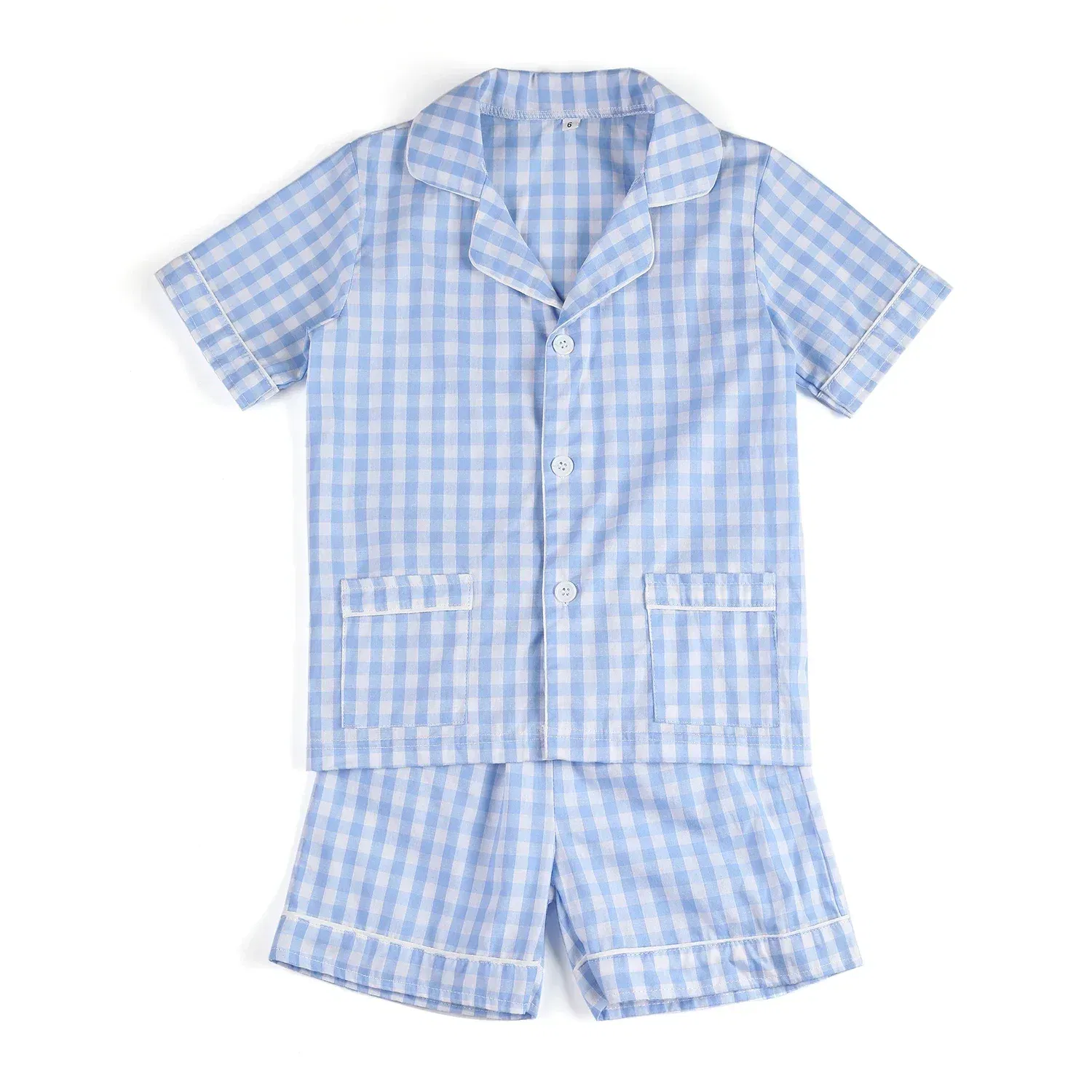Color: Pink, Ships From: CHINA, Kid Size: 6T - Ruffkids 100% Cotton Summer Kids Pajamas Sleepwear Seersucker Striped Matching Pjs Boys Clothes Loungewear Girls Pyjamas Set