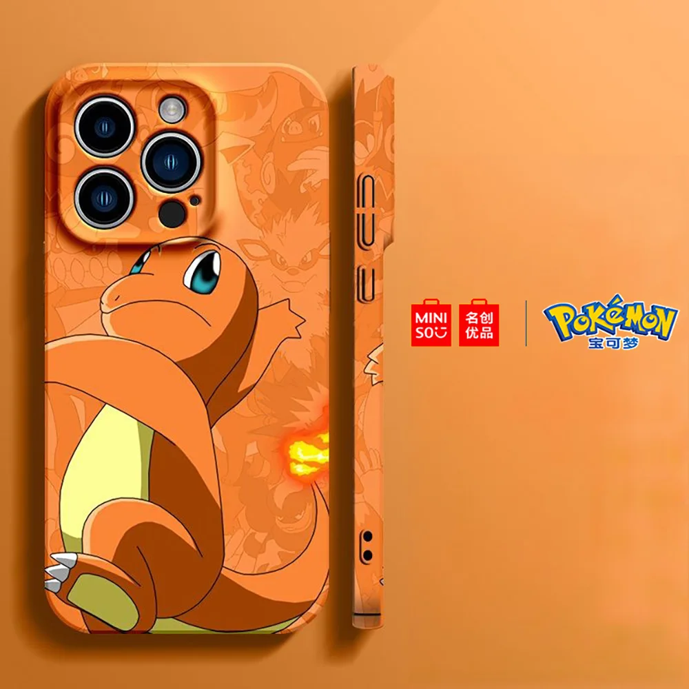 Color: BRIGHT PINK, Material: Cotton Fabric - Miniso Pokemon Collaboration Pikachu Gengar Phone Case For iPhone 15 14 13 11 12 16 Pro Max Plus X XR Girl Silicone Phone Case