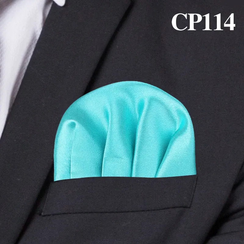 Color: Brown - Fashion Solid Silk Satin Handkerchief Candy Color Suits Pocket Square For Men Business Chest Towel Hanky Suit Napkin Hankies