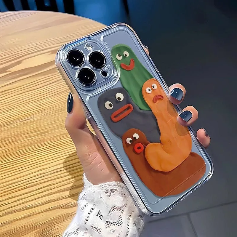 Color: Beige, Material: POLYESTER - Funny Silly Putty Phone Case For iPhone 11 12 13 14 15 16 Pro Max XR X XS Mini 8 7 Plus SE 2020 Fashion Clear Case