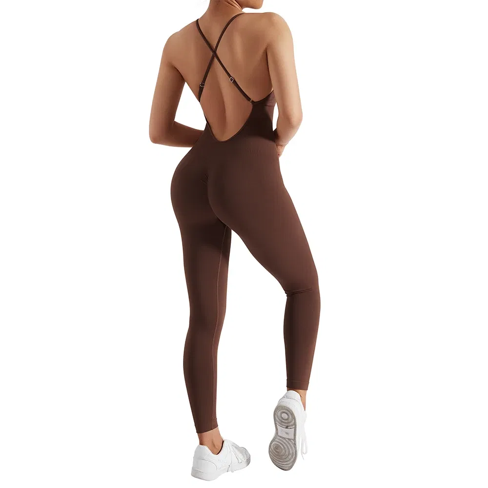 Color: Dark blue, Size: S - Bodycon Jumpsuit Women Full Seasons Casual Fitness Sporty Playsuit Sleeveless Slim Activewear All In One Jumpsuit Clothing Lady