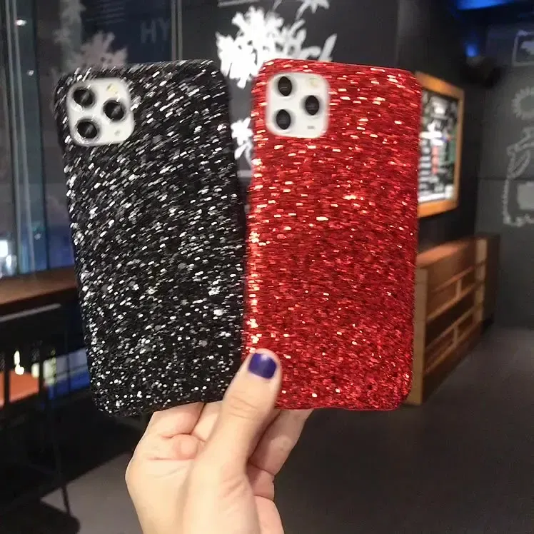 Color: black, Material: Plastic - Hard Shiny Diamond Girly Phone Case for iPhone 11 12 13 14 15 Pro Max 14 15Plus