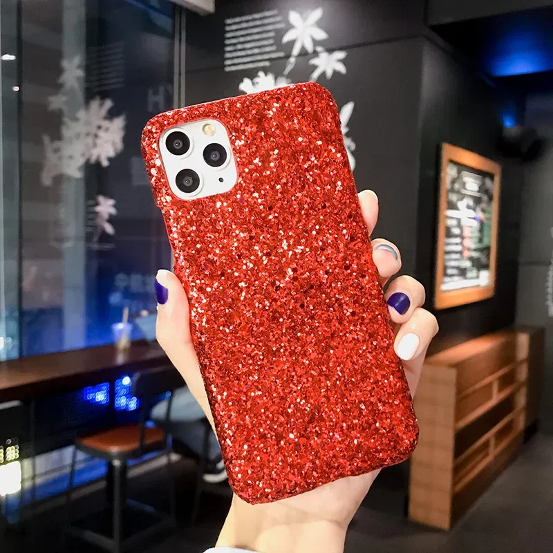 Color: black, Material: Plastic - Hard Shiny Diamond Girly Phone Case for iPhone 11 12 13 14 15 Pro Max 14 15Plus