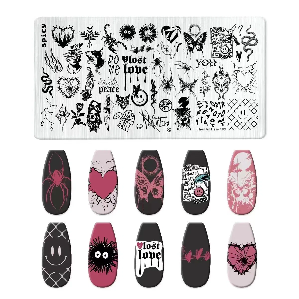 Color: Orange - Cartoon Animal Nail Art Templates Stamping Plate Palace style Design Flower Glass Temperature Lace Stamp Templates Plates Image