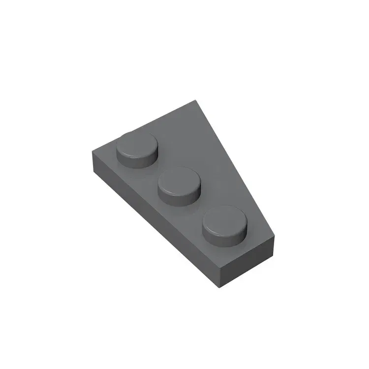 Color: Silver - Gobricks GDS-546 Wedge, Plate 3 x 2 Left compatible with lego 43723 pieces of children's DIY Assemble Building Blocks