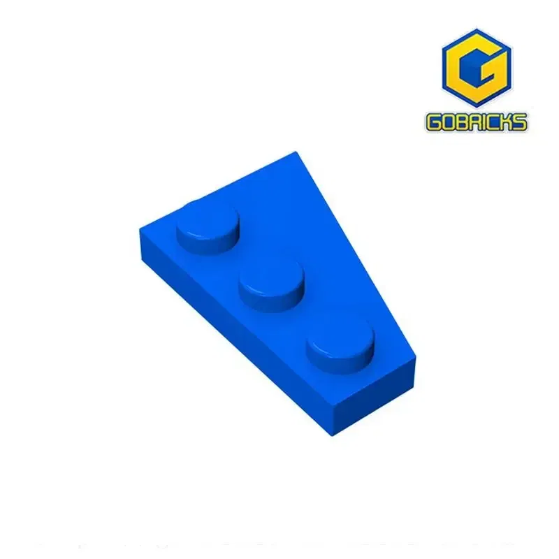 Color: Silver - Gobricks GDS-546 Wedge, Plate 3 x 2 Left compatible with lego 43723 pieces of children's DIY Assemble Building Blocks