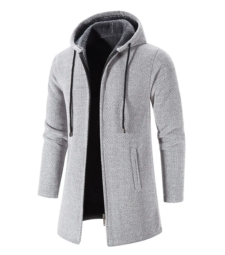 Color: SKY BLUE, Size: XXXL - 2025 New Autumn Men's Long Sleeve Sweatshirts for Men with Zipper Hooded Mens Oversize Winter Top Jacket Coat Warm Streetwear