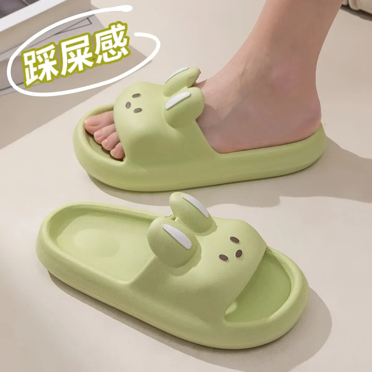 Color: black, Shoe Size: 42 - Pillow Rabbit Slippers for Women and Men | House Slides Shower Sandals | Extremely Comfy | Cushioned Thick Sole